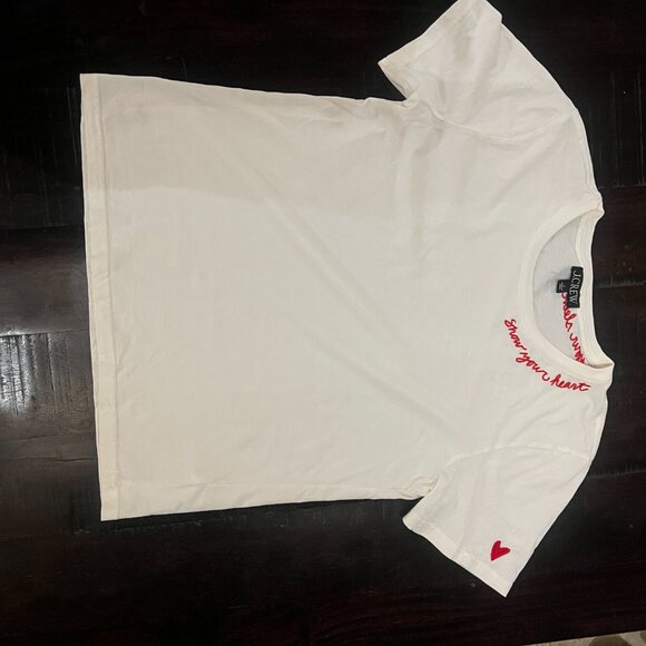 J crew Heart graphic relaxed T-shirt show your heart on your sleeve - Picture 5 of 8